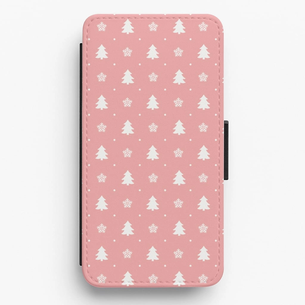 Stylish Layer Phone Accessory Pink Tree Pattern Flip / Wallet Phone Case