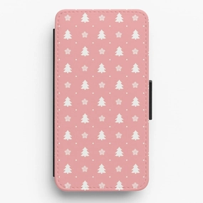 Stylish Layer Phone Accessory Pink Tree Pattern Flip / Wallet Phone Case