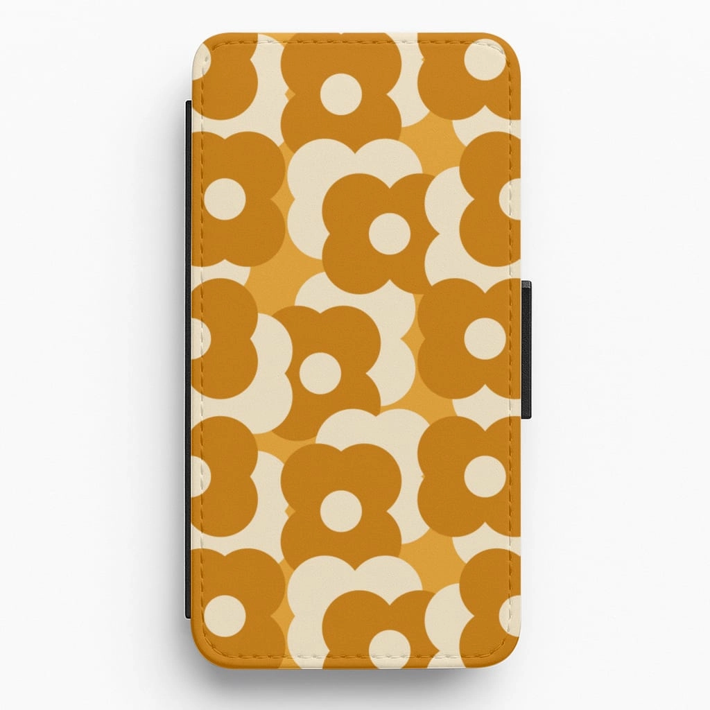 Retro Flower Pattern Flip / Wallet Phone Case Rugged Design Style