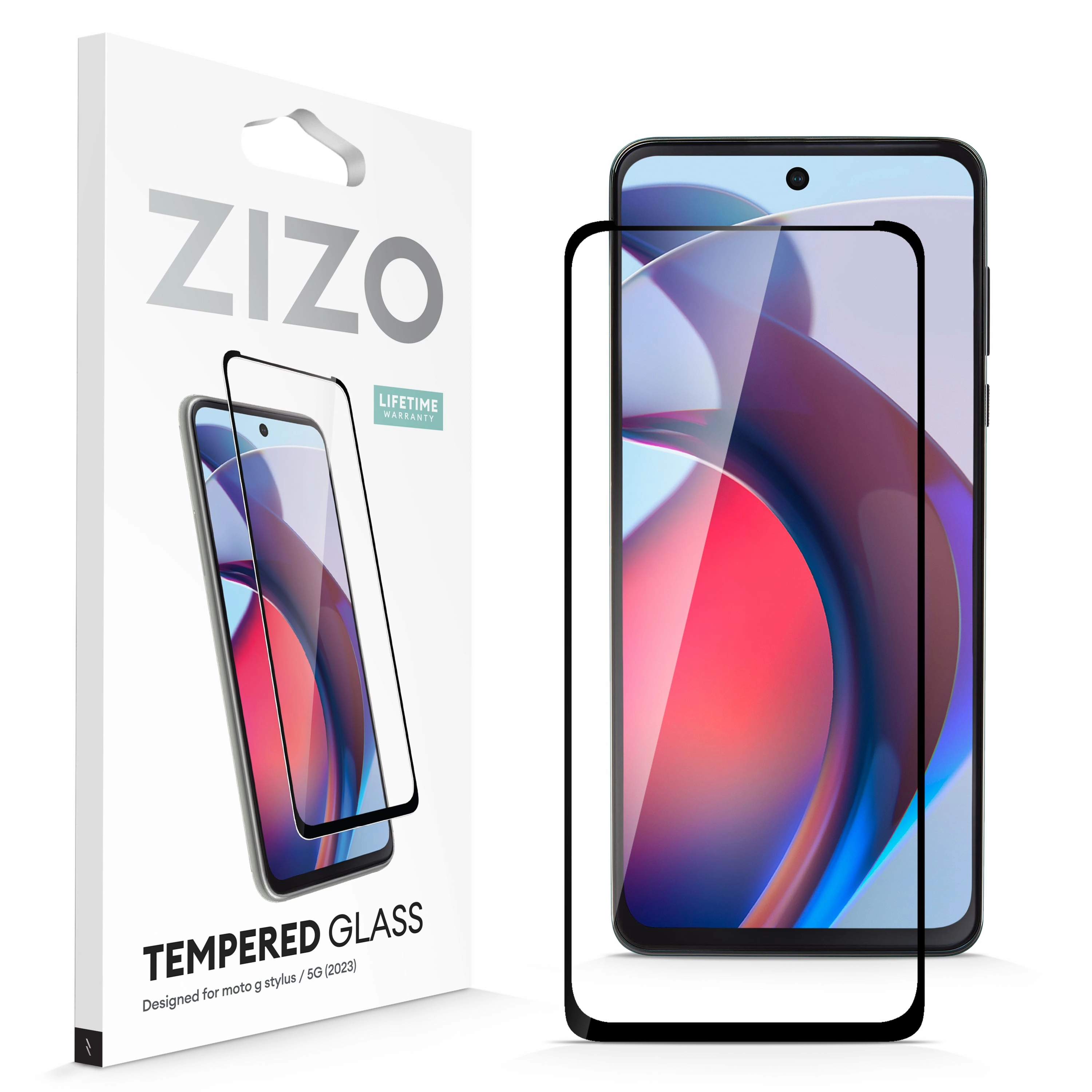 ZIZO TEMPERED GLASS Screen Protector for moto g stylus (2023) - Black everyday elegance