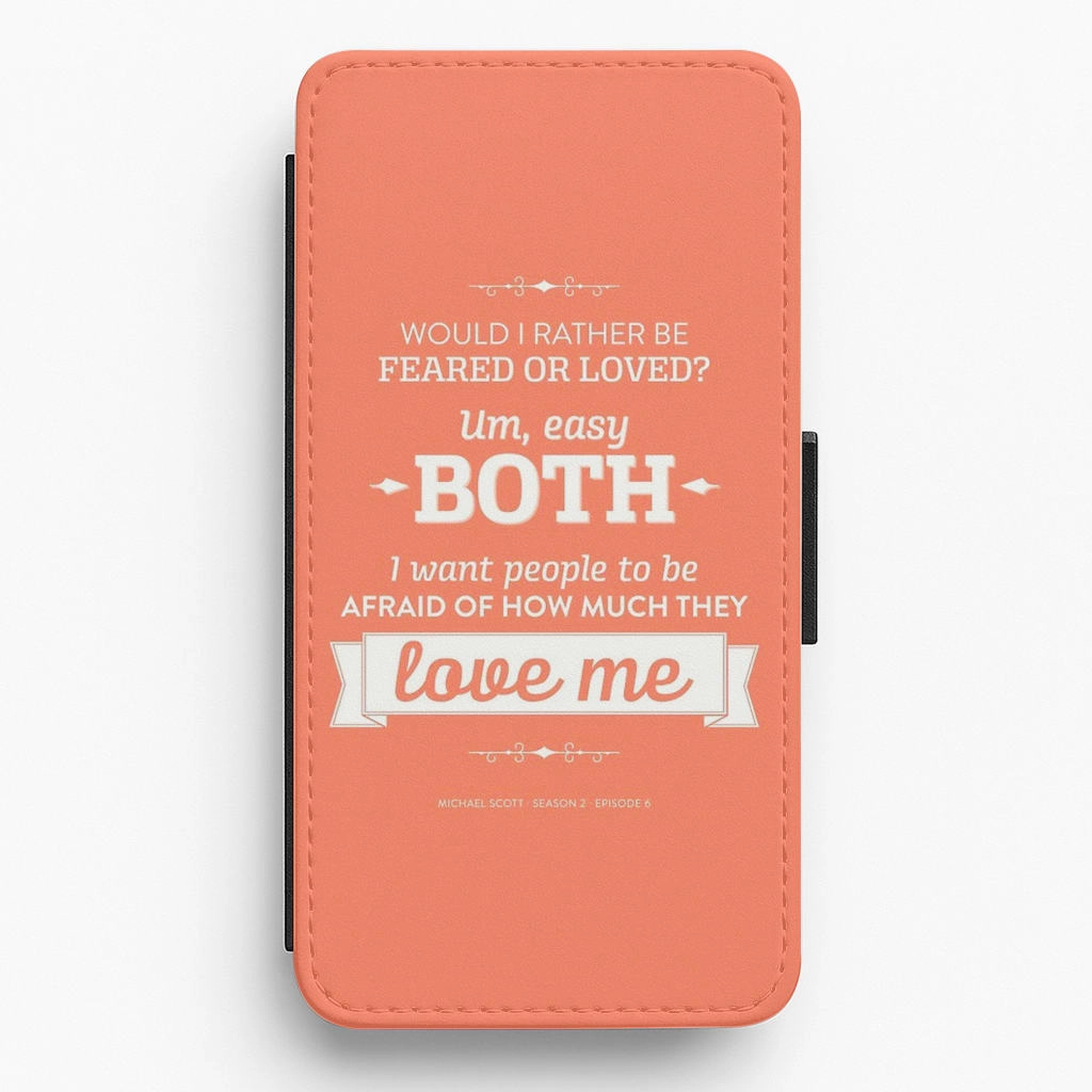 Everyday Accessory Color Gradient Dunder Mifflin The Office - Michael Scott Feared or Loved Flip Wallet Phone Case