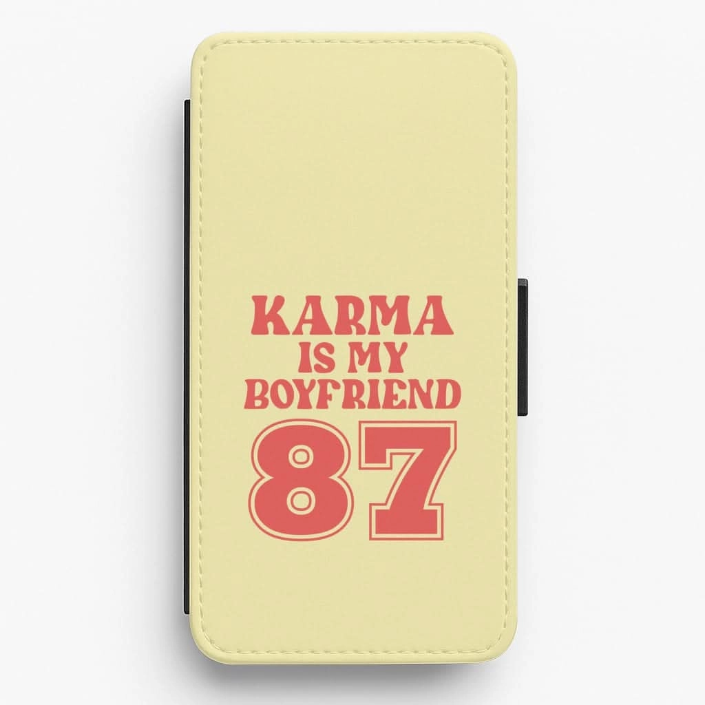 Karma Is My Boyfriend Flip / Wallet Phone Case Pocket Ready Compact Shape