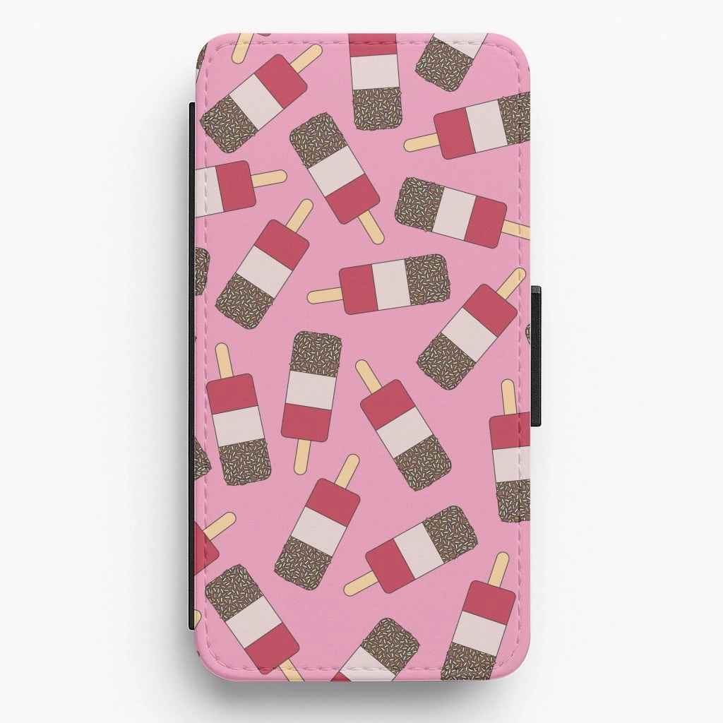 Smooth Grip Fab - Ice Cream Patterns Flip / Wallet Phone Case