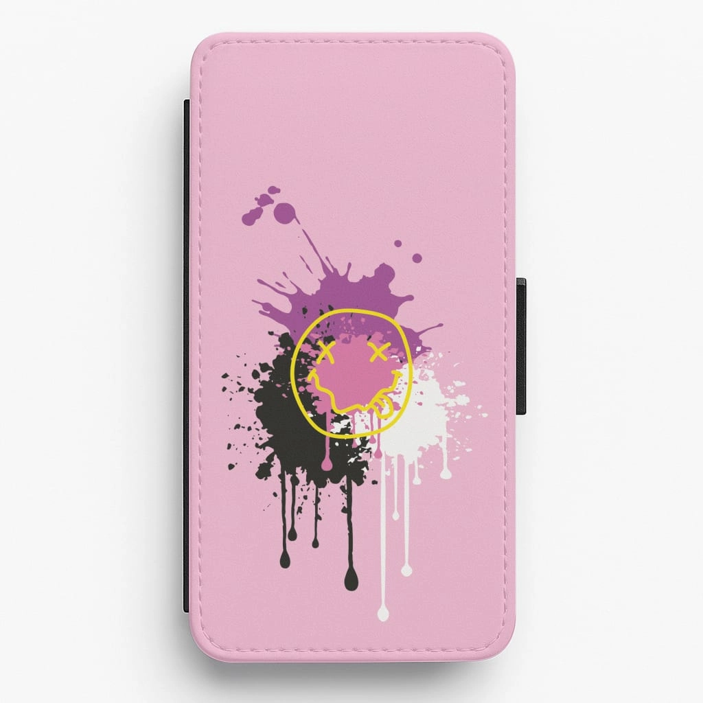 Pink Graffiti - Skate Aesthetic  Flip / Wallet Phone Case Modern Layer