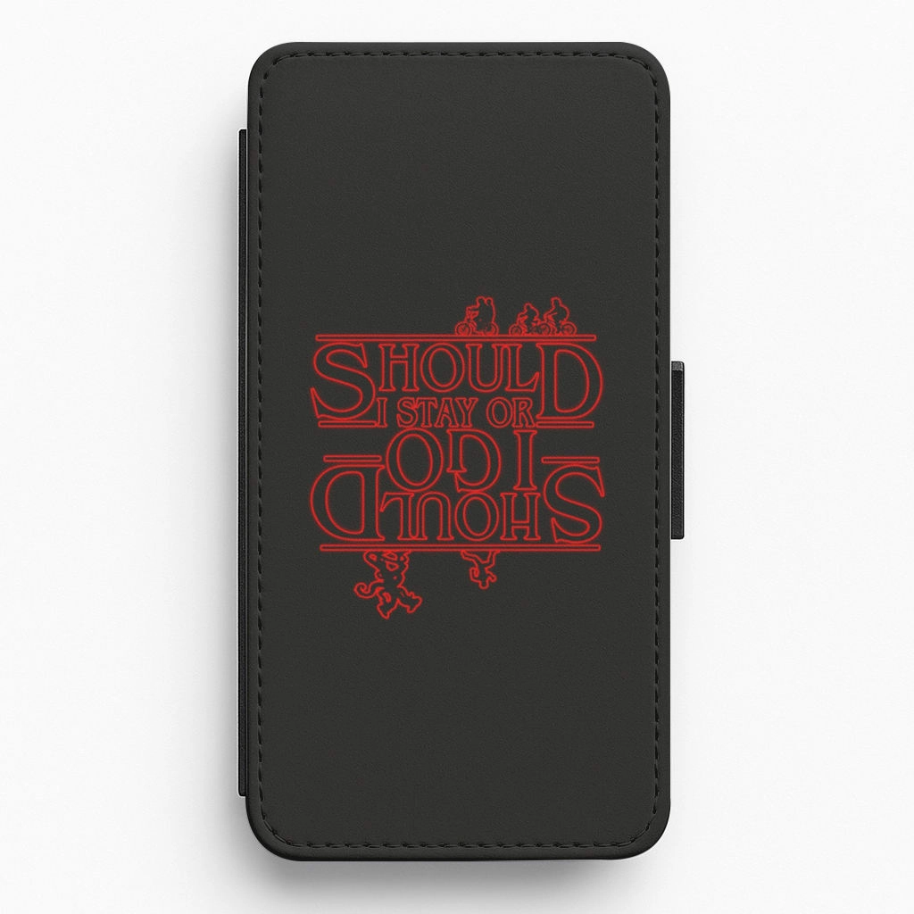 Modern Aesthetic Soft coating Should I Stay Or Should I Go Upside Down Flip / Wallet Phone Case