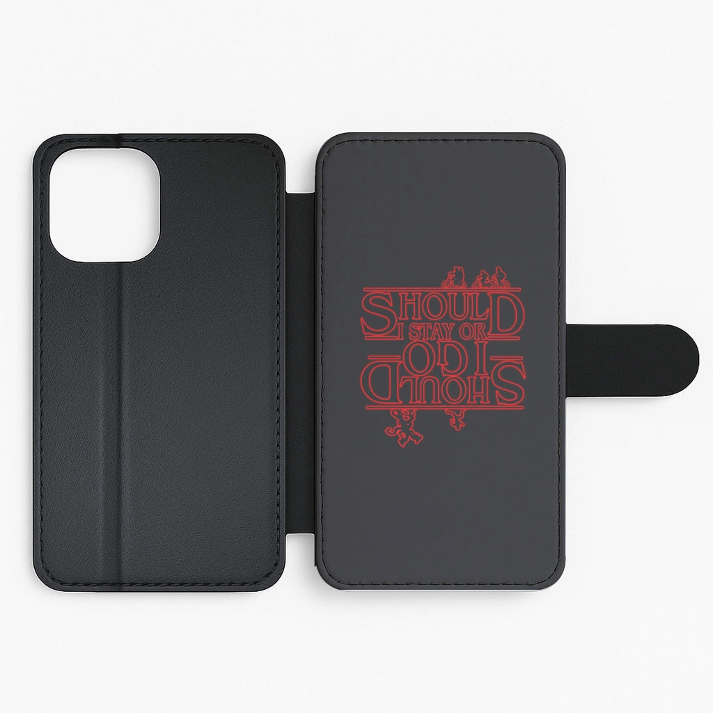 Should I Stay Or Should I Go Upside Down Flip / Wallet Phone Case Frosted Finish