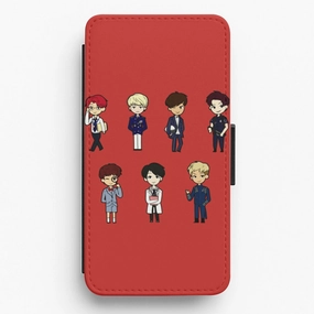 Hybrid Detail BTS Cartoons Flip / Wallet Phone Case