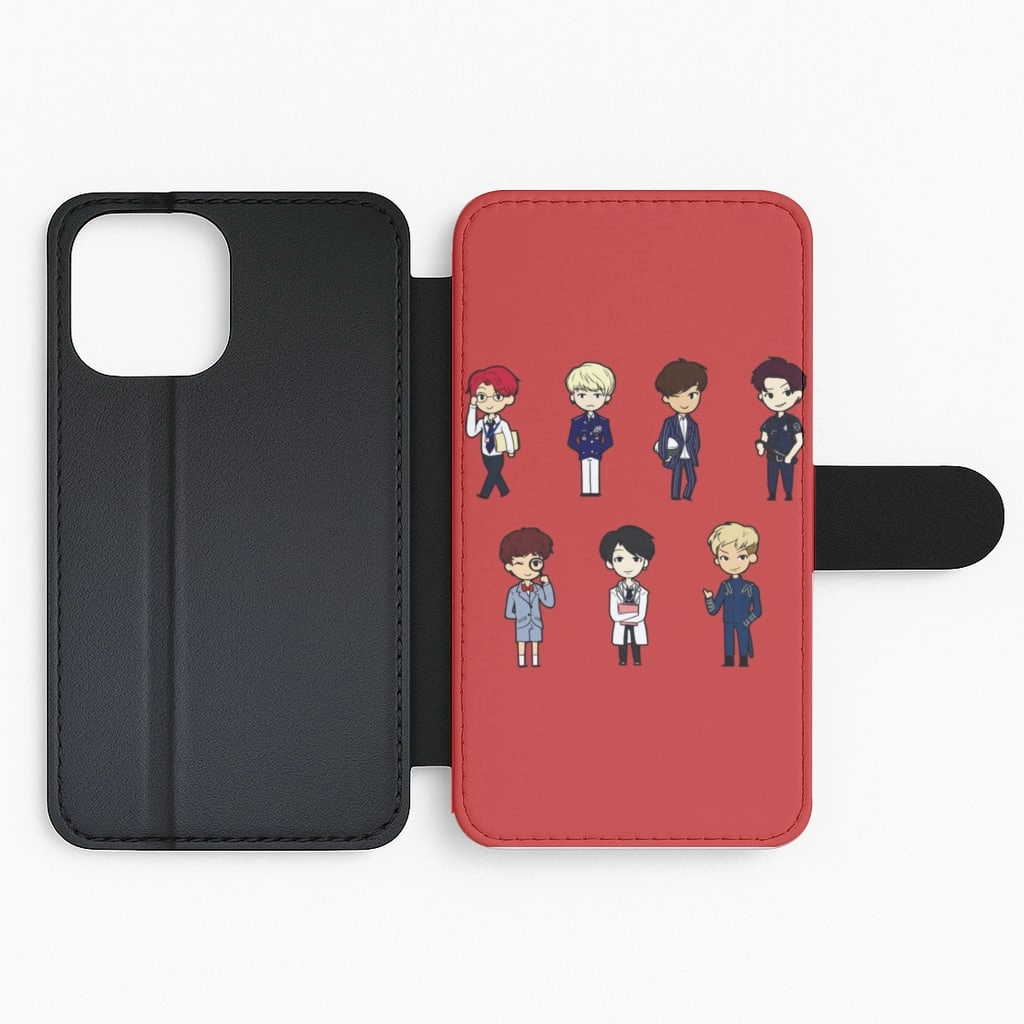 BTS Cartoons Flip / Wallet Phone Case Durable Shell