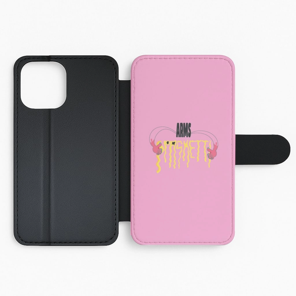 professional accessory Arms Spaghetti - Pink Flip / Wallet Phone Case