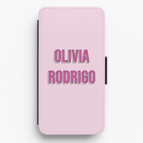 Olivia Layered Text Flip / Wallet Phone Case Luxury Surface Soft Edge Look