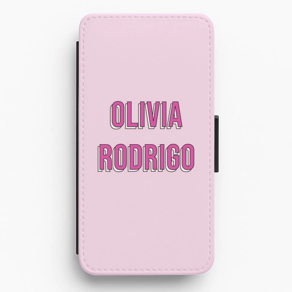 Olivia Layered Text Flip / Wallet Phone Case Luxury Surface Soft Edge Look