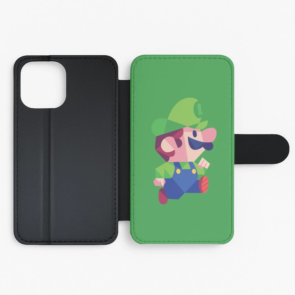 Enhanced Durability Running Luigi - Mario Flip / Wallet Phone Case