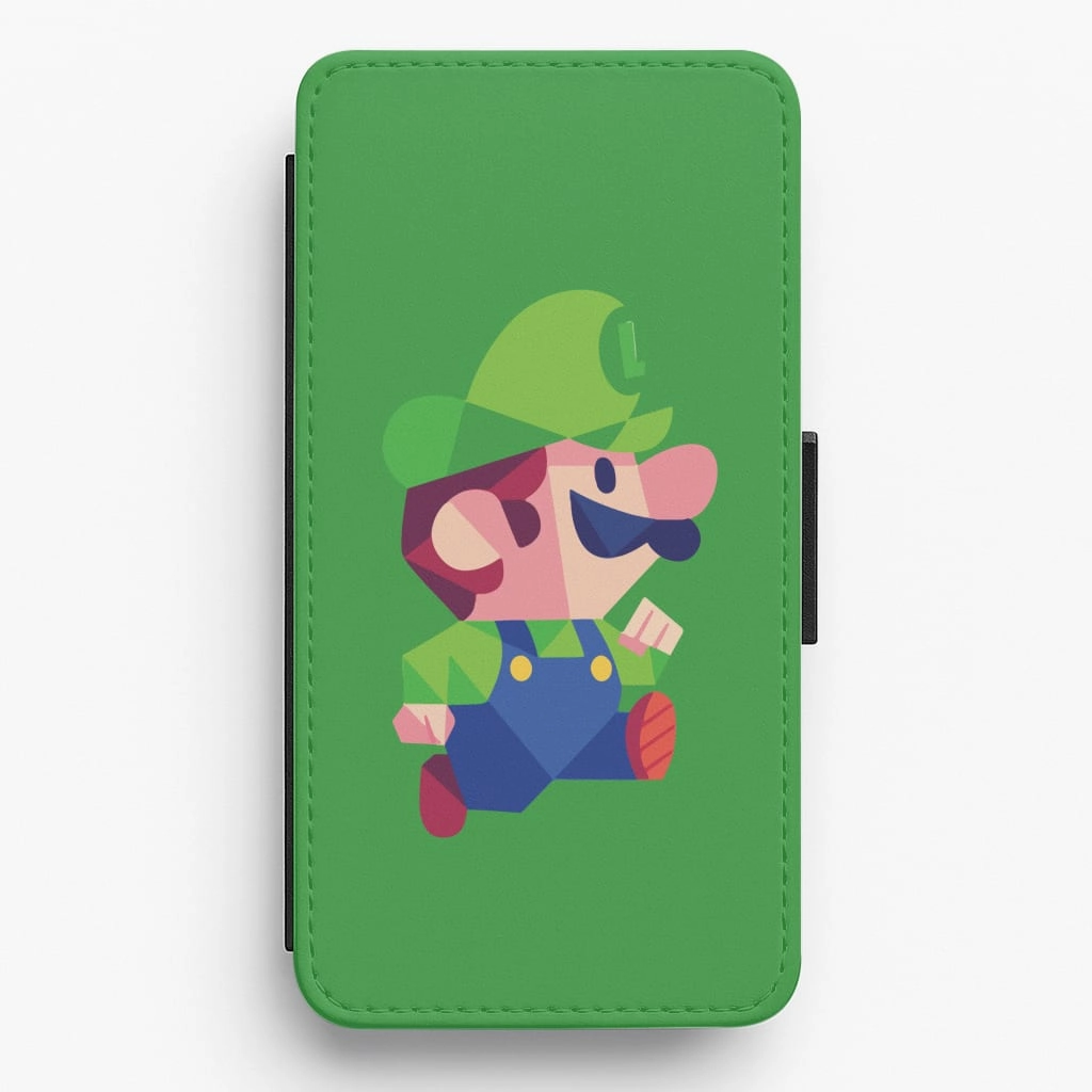 Trendy Layer Flexible Material Running Luigi - Mario Flip / Wallet Phone Case