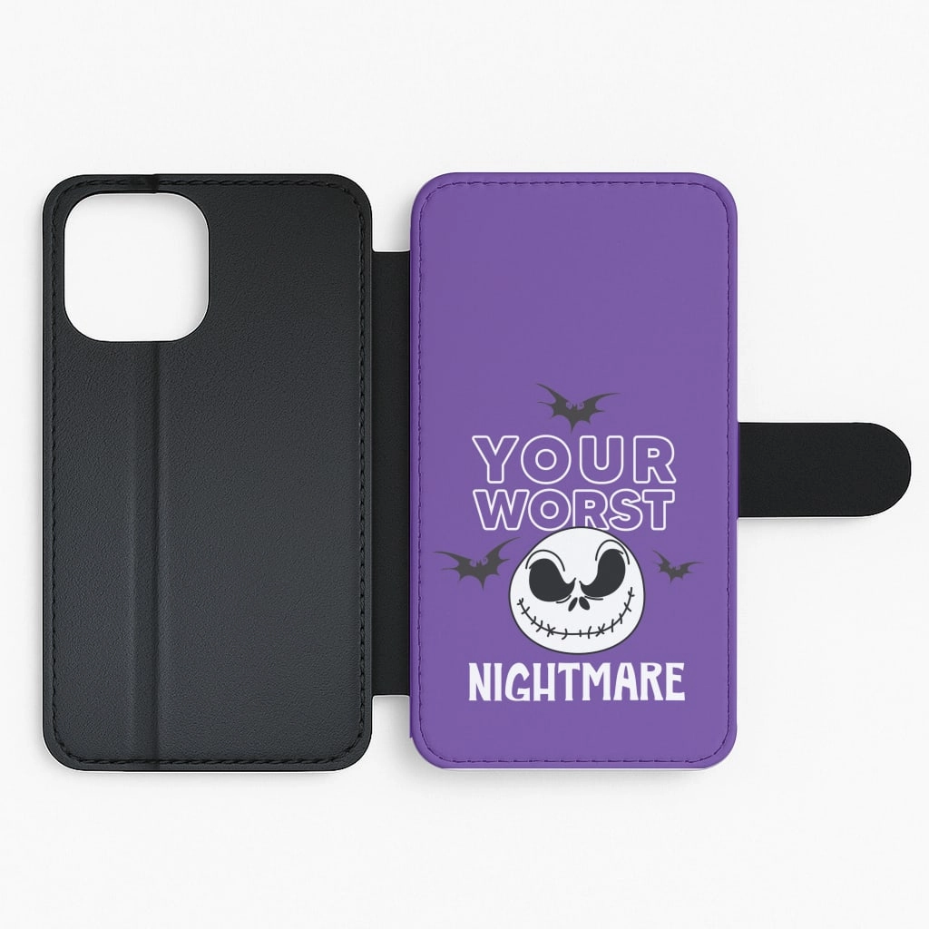 Refined Finish Polished Look Your Worst Nightmare Purple Flip / Wallet Phone Case