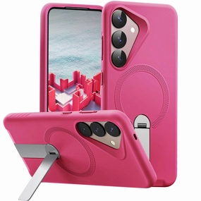 Soft Layer ExoGuard for Samsung Galaxy S25 Series Case, Adjustable Metal Kickstand, Soft Skin-Friendly Silicone Cover, Anti-Scratch Microfiber Lining for Samsung S25 / Samsung S25 Plus / Samsung S25 Ultra