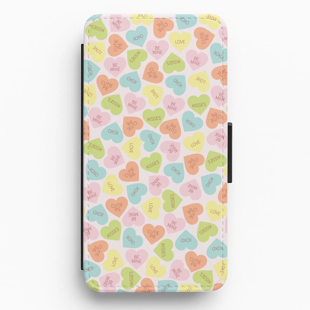 Love Hearts- Valentine's Day Flip / Wallet Phone Case Colorful Design Smooth Shape