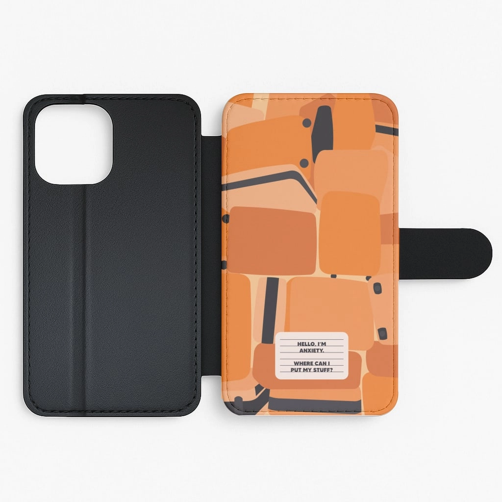 Hello I'm Anxiety - Inside Out Flip / Wallet Phone Case Refined Finish Soft Grip Finish