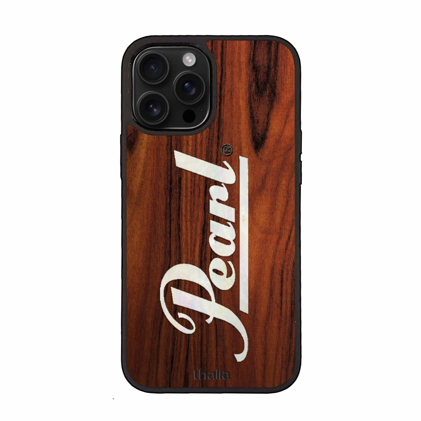 Pearl Rosewood with Vertical Pearl Logo| iPhone Case Minimal Pattern Texture