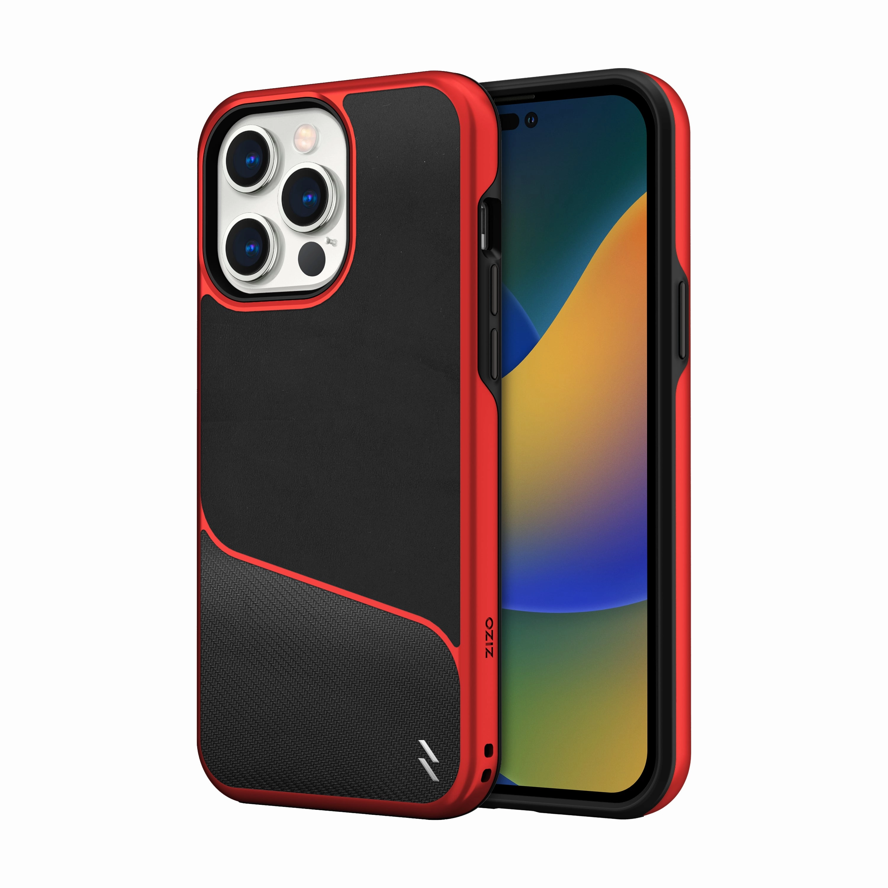 Fashion Look Full Coverage ZIZO DIVISION Series iPhone 14 Pro Max (6.7) Case - Black & Red