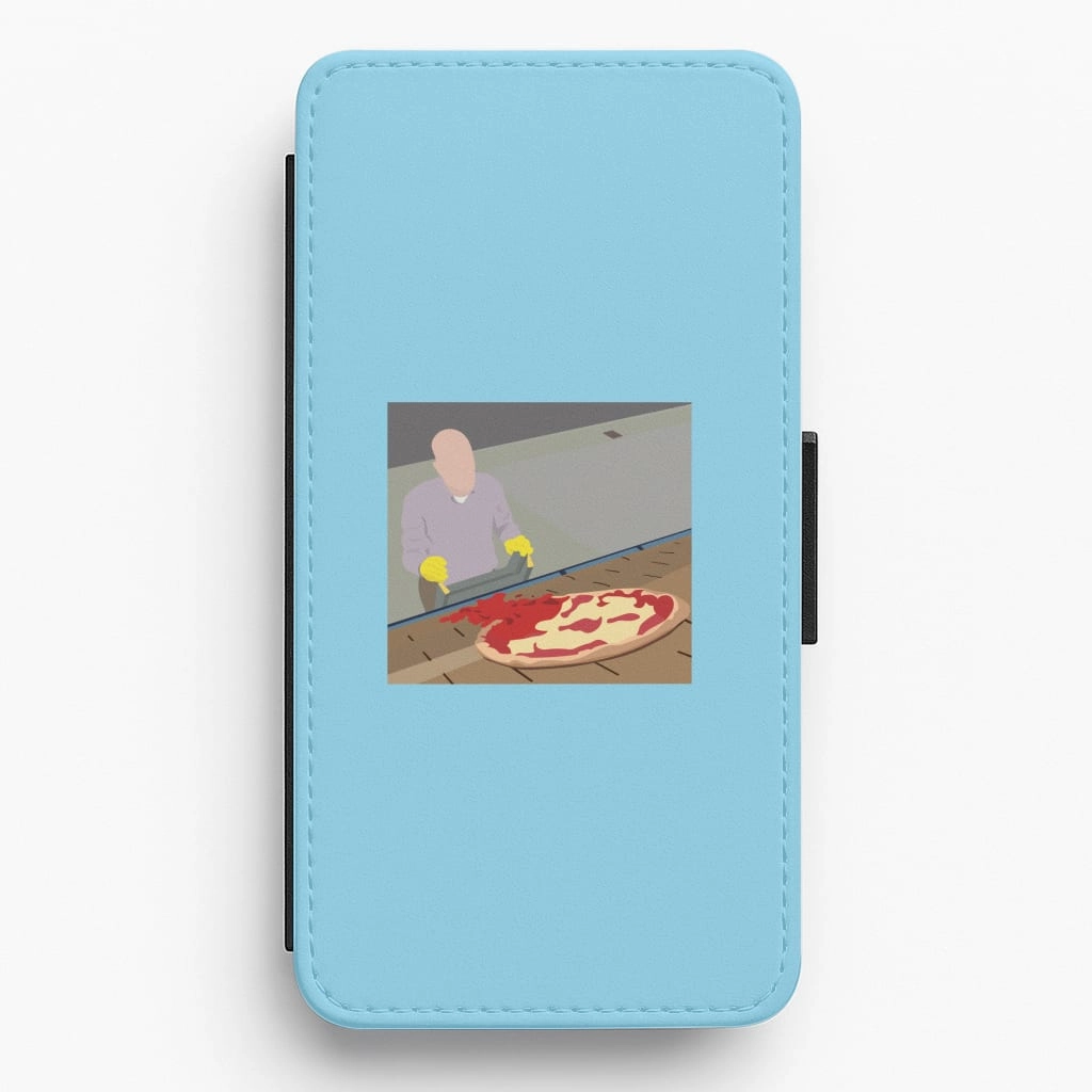 Stylish Aesthetic Pizza On The Roof Flip / Wallet Phone Case
