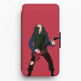 Smooth Design Eddie Munson Playing Guitar Flip / Wallet Phone Case