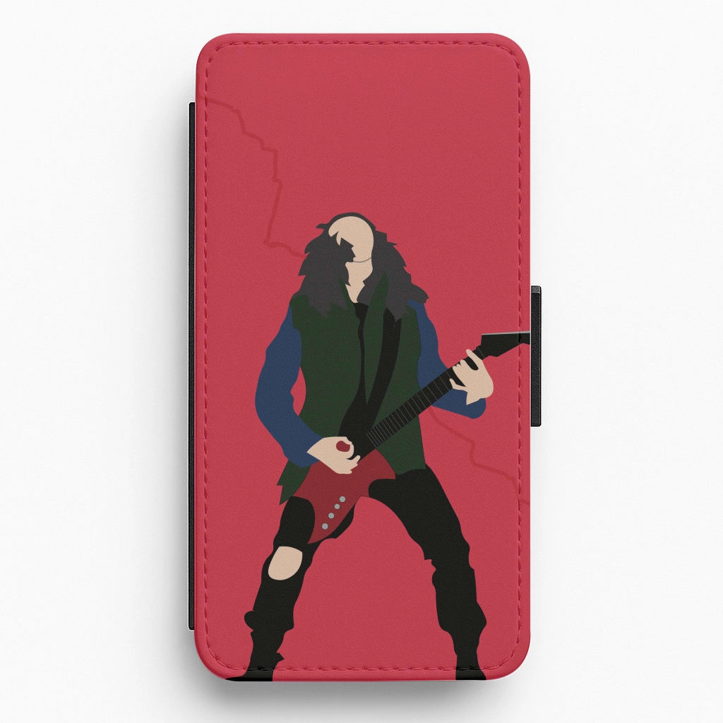 Smooth Design Eddie Munson Playing Guitar Flip / Wallet Phone Case