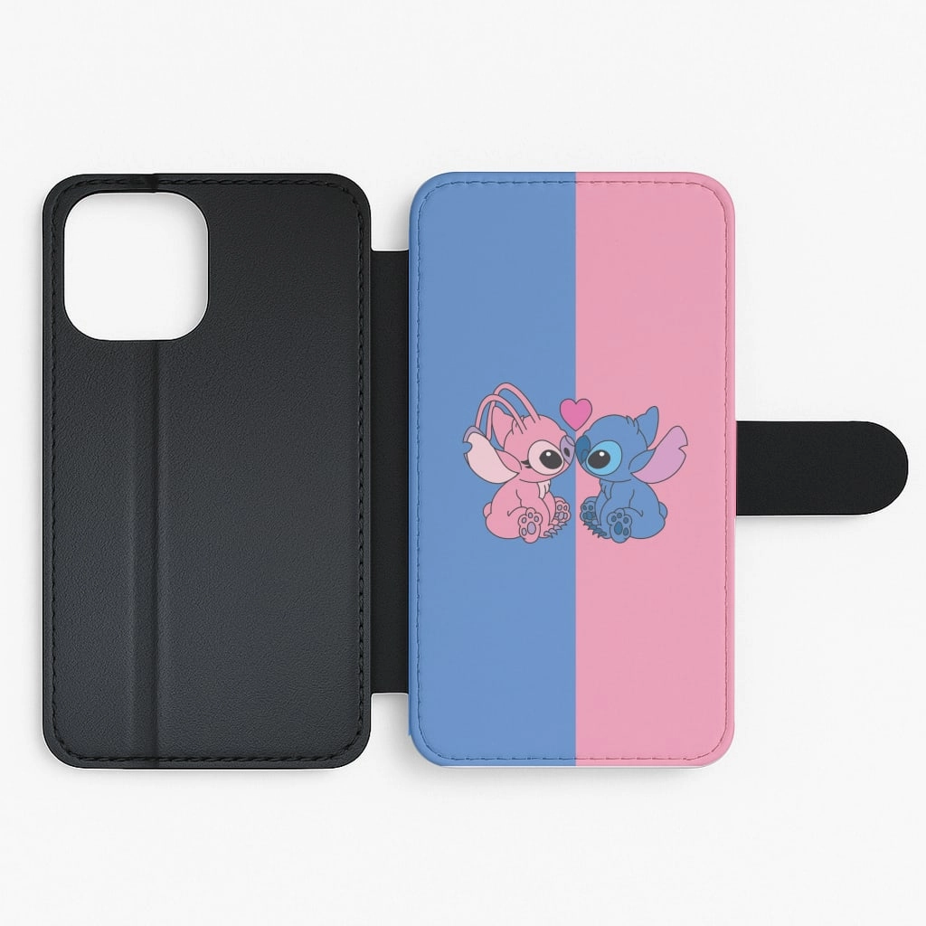 Premium Edge Angel And Blue Alien - Pink Alien Flip / Wallet Phone Case