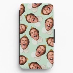 Lightweight Frame Polished Texture Finish Green Elf Face - Christmas Flip / Wallet Phone Case
