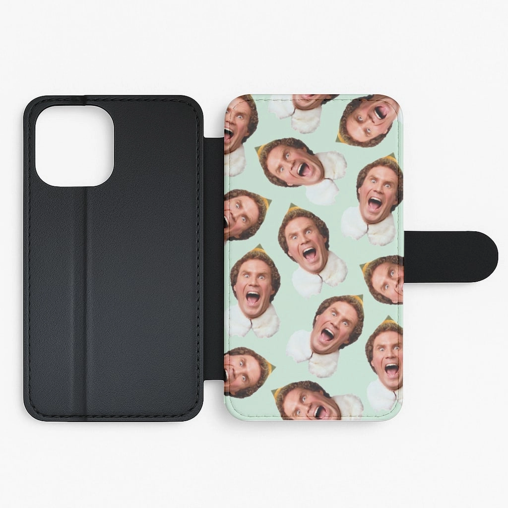 Green Elf Face - Christmas Flip / Wallet Phone Case Office Accessory