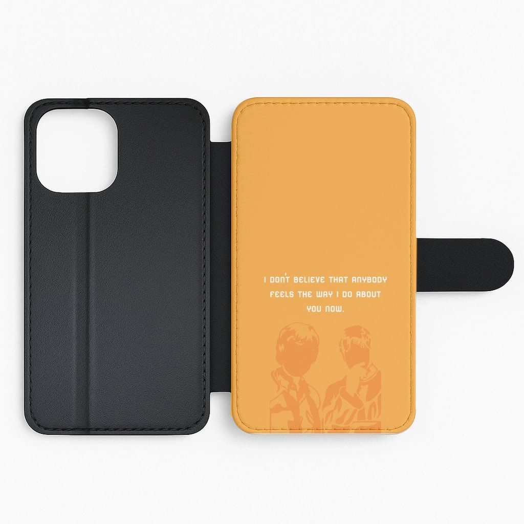 Flexible Pattern Layer Light Frame I Don't Believe That Anybody Flip / Wallet Phone Case
