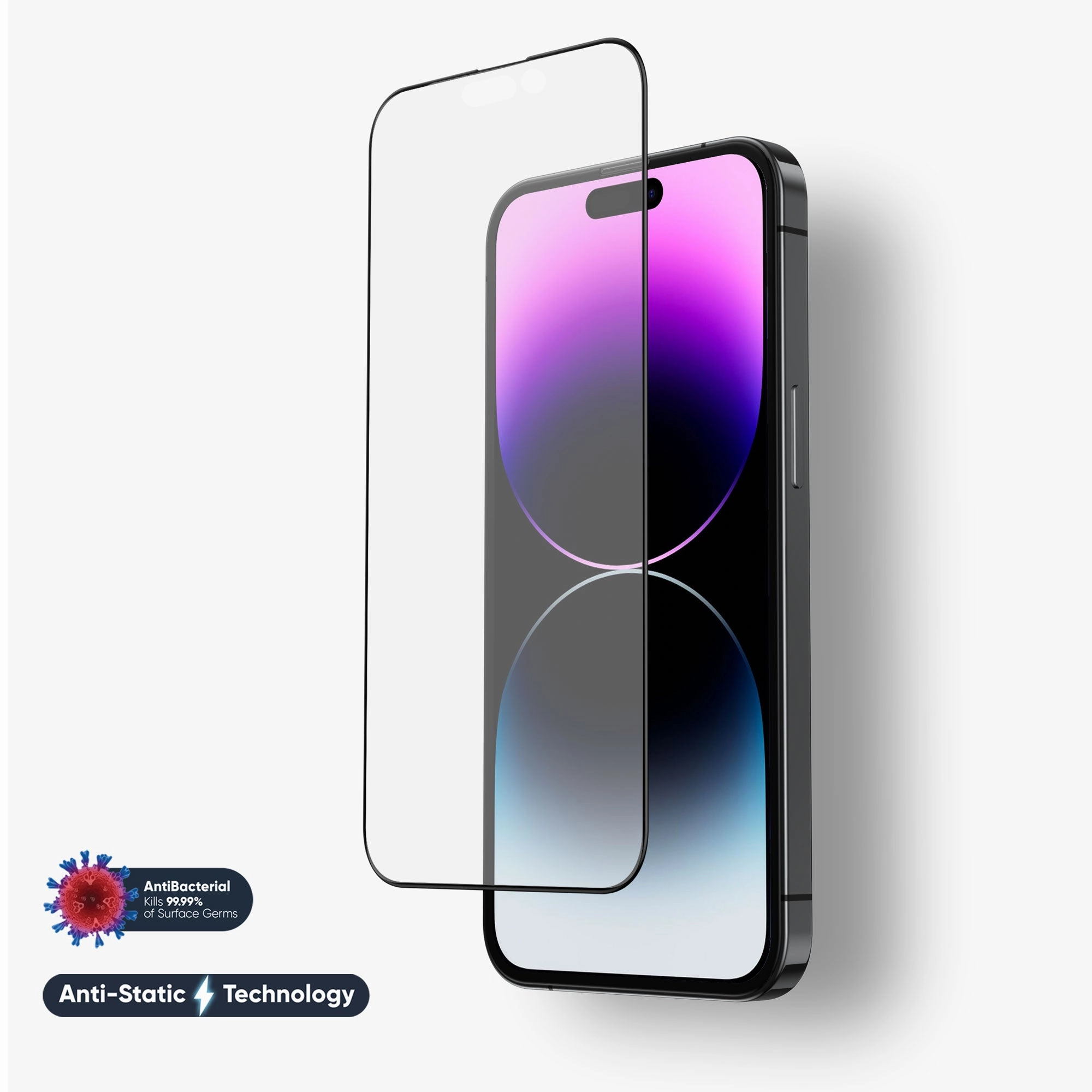 NanoArmour for iPhone 14 Pro Max Anti-Glare Matte Antimicrobial Anti-Dust Edge-to-Edge Mobile Guard Pro