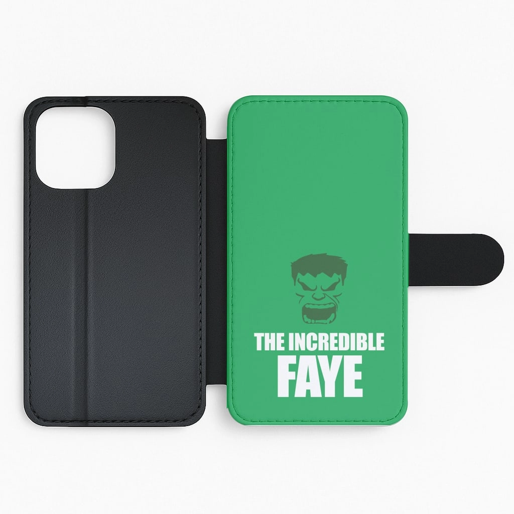 Minimal Surface Hulk - Personalised Superhero Comic Flip / Wallet Phone Case
