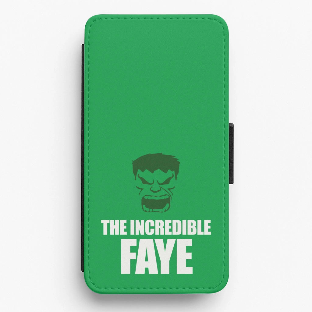 Comfort Texture Layer Hulk - Personalised Superhero Comic Flip / Wallet Phone Case
