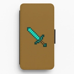Diamond Sword - Mining Flip / Wallet Phone Case Heat dissipation