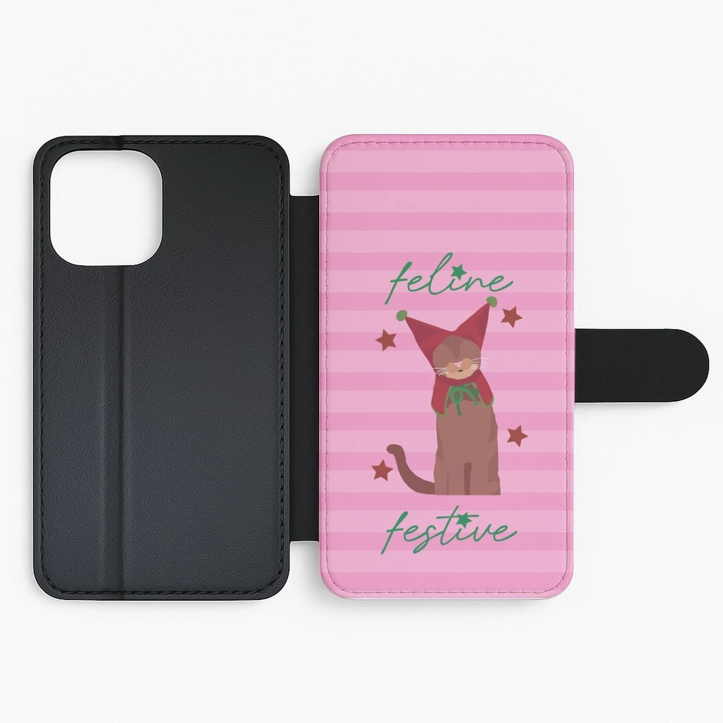 Feline Festive  Flip / Wallet Phone Case Gloss Touch