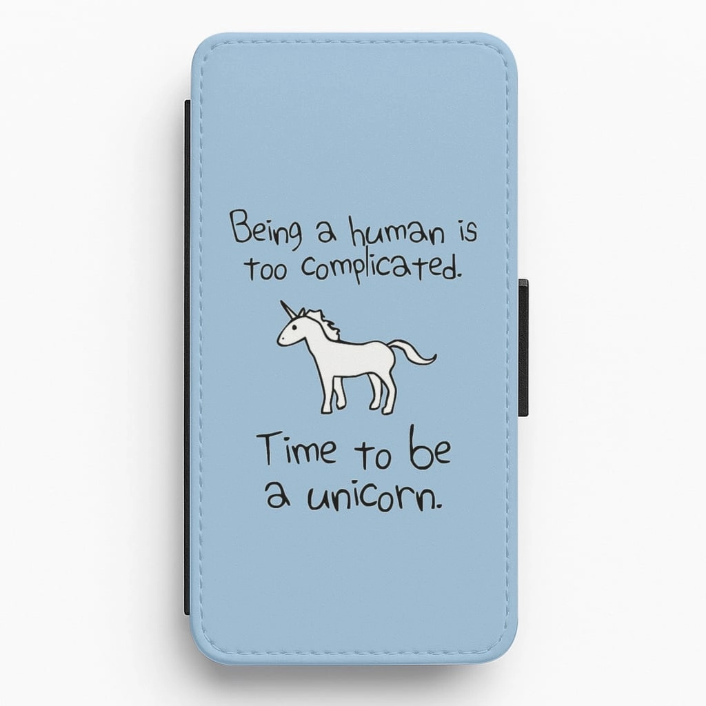Time To Be A Unicorn Flip / Wallet Phone Case Soft Cushion Reusable Material