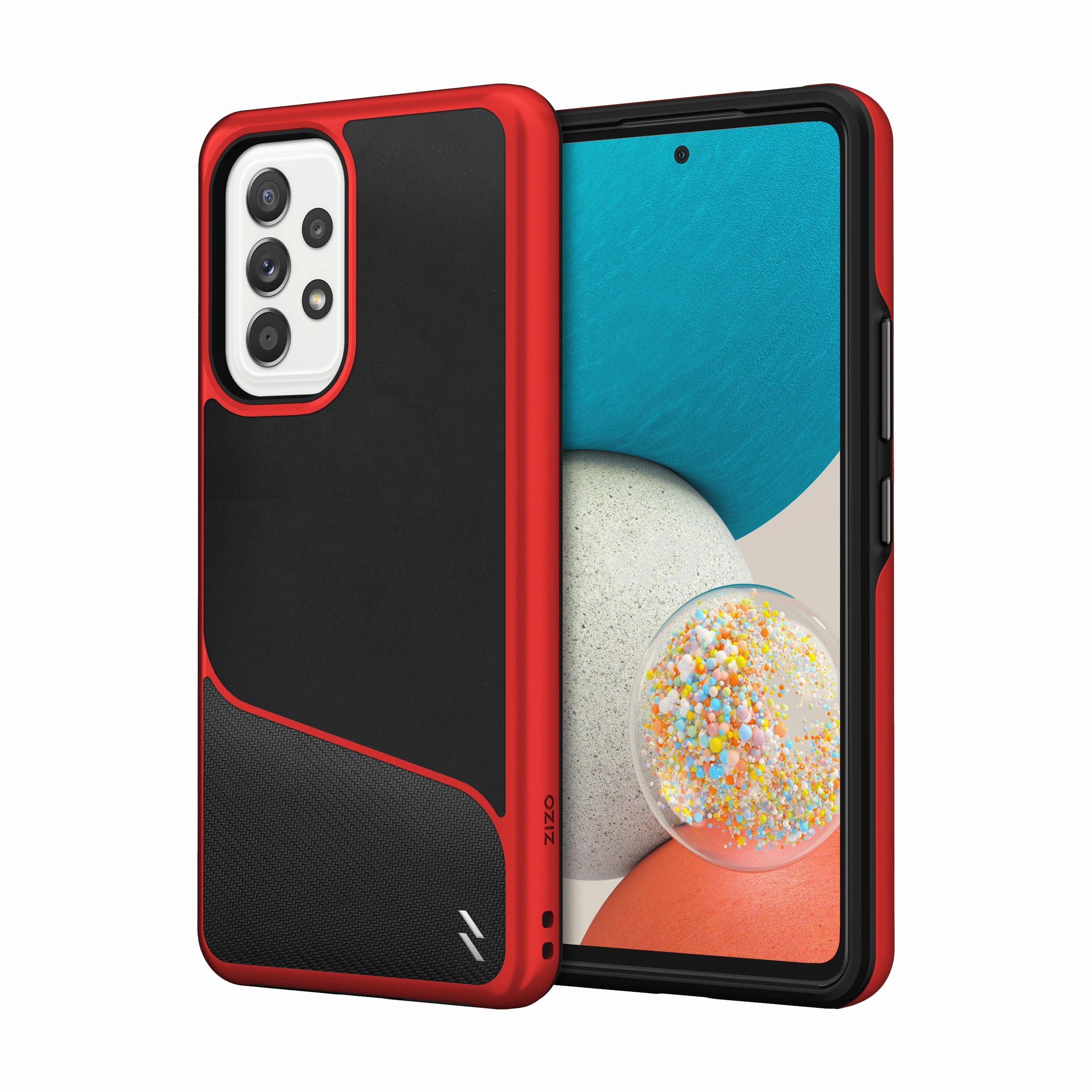Compact Frame Smooth Finish ZIZO DIVISION Series Galaxy A53 5G Case - Black & Red