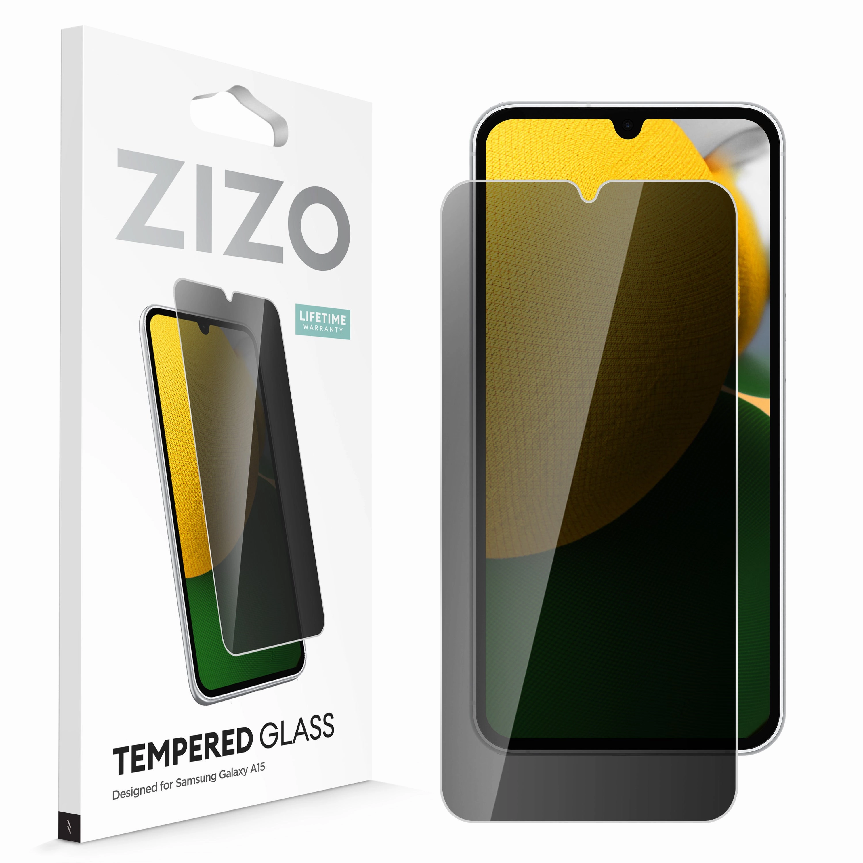 ZIZO PRIVACY Tempered Glass Screen Protector for Galaxy A15 5G - Privacy Practical Look