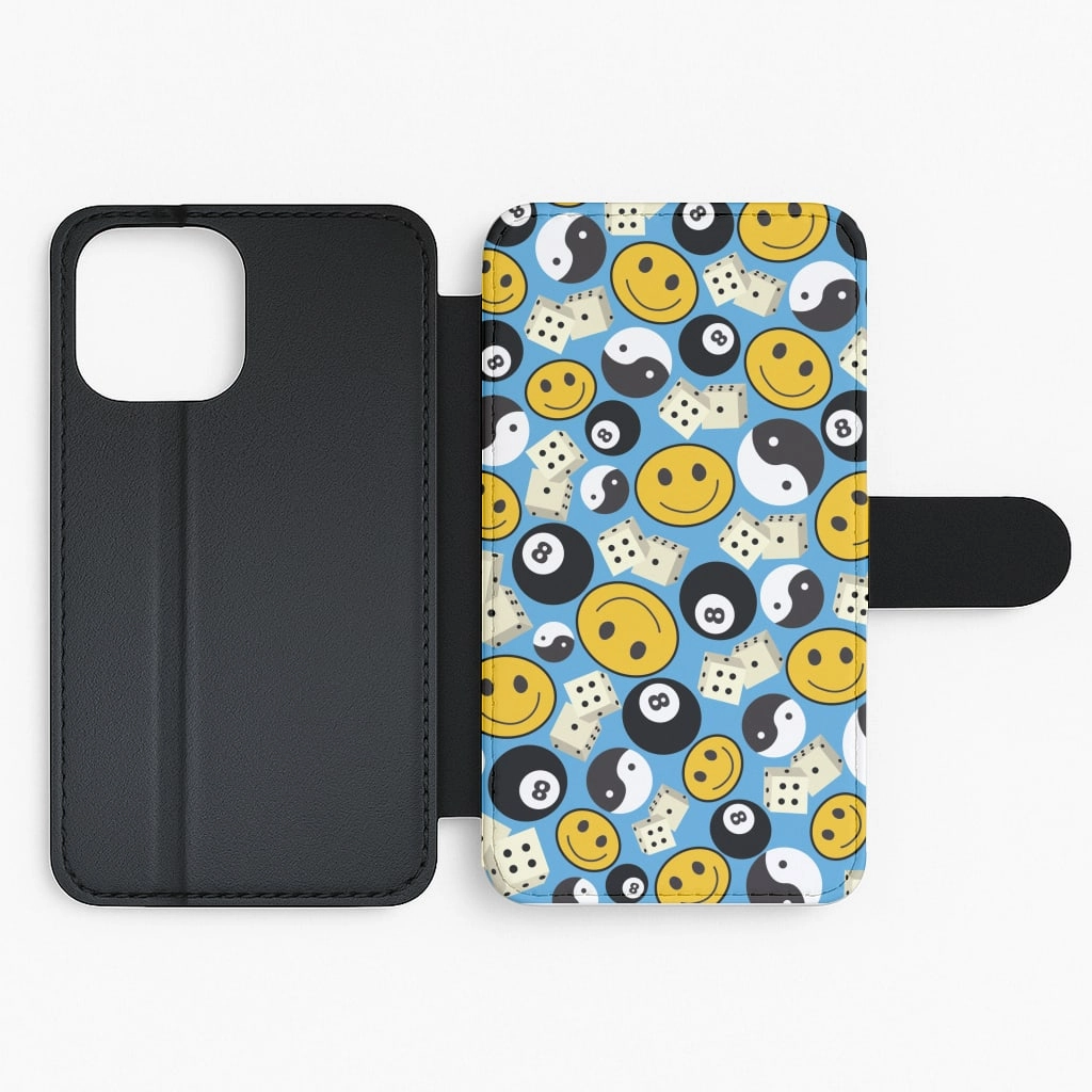 8 Ball Pattern - Skate Aesthetic  Flip / Wallet Phone Case Minimal Cover Rugged Design