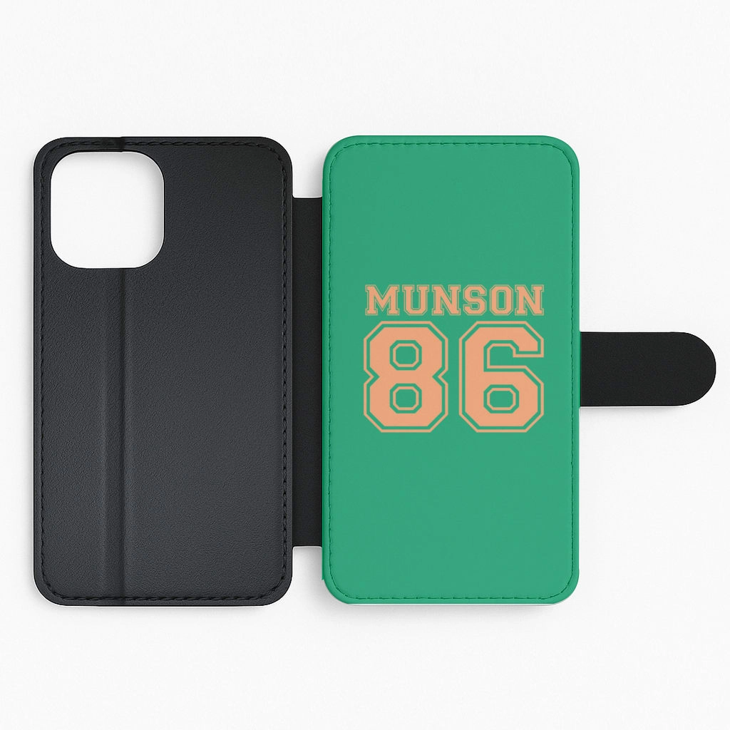 Creative Texture Hybrid Grip Finish Munson 86 - Green Flip / Wallet Phone Case