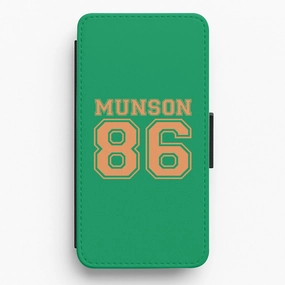Munson 86 - Green Flip / Wallet Phone Case Soft Surface Design Edge Protection