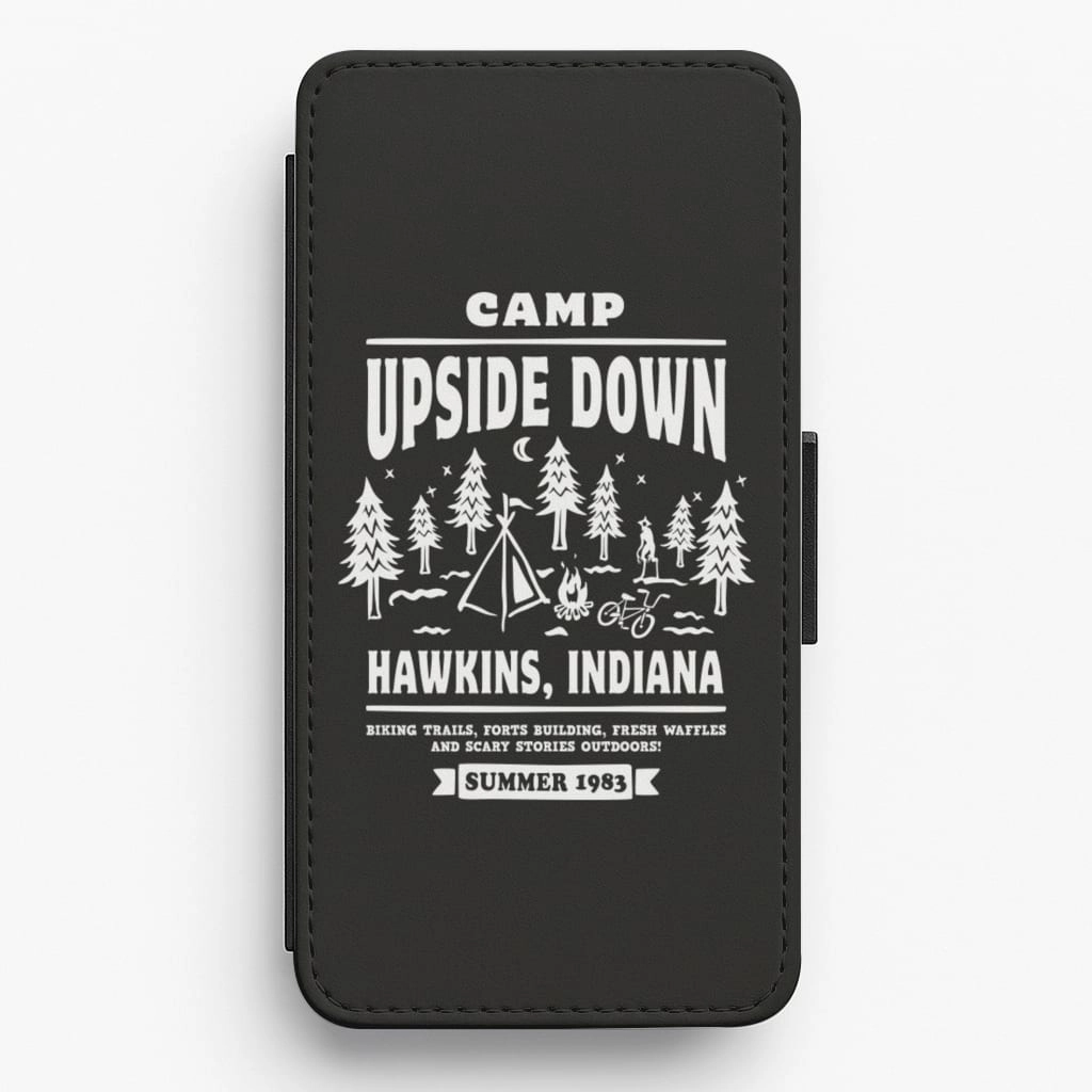 Camp Upside Down - Stranger Things Flip / Wallet Phone Case Compact Fit Comfort Texture Layer