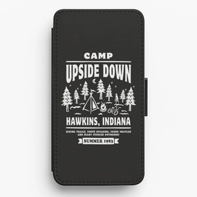 Camp Upside Down - Stranger Things Flip / Wallet Phone Case Compact Fit Comfort Texture Layer
