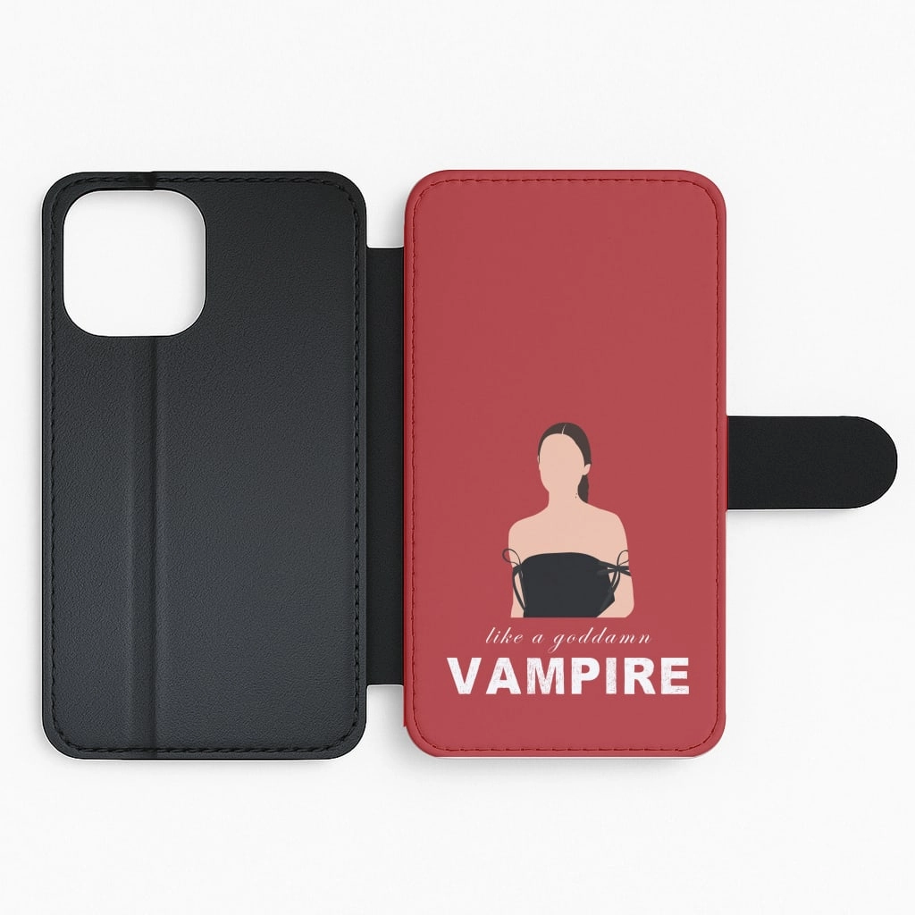 Goddamn Vampire Flip / Wallet Phone Case Rugged Edge Flexible Layer Design