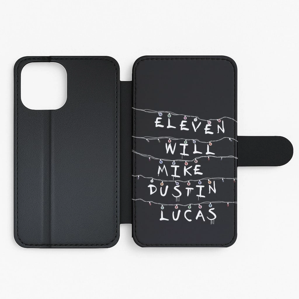 Tactile Buttons Eleven, Will, Mike, Dustin & Lucas Flip / Wallet Phone Case