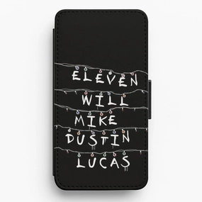 Smooth Pattern Design Reusable Material Eleven, Will, Mike, Dustin & Lucas Flip / Wallet Phone Case