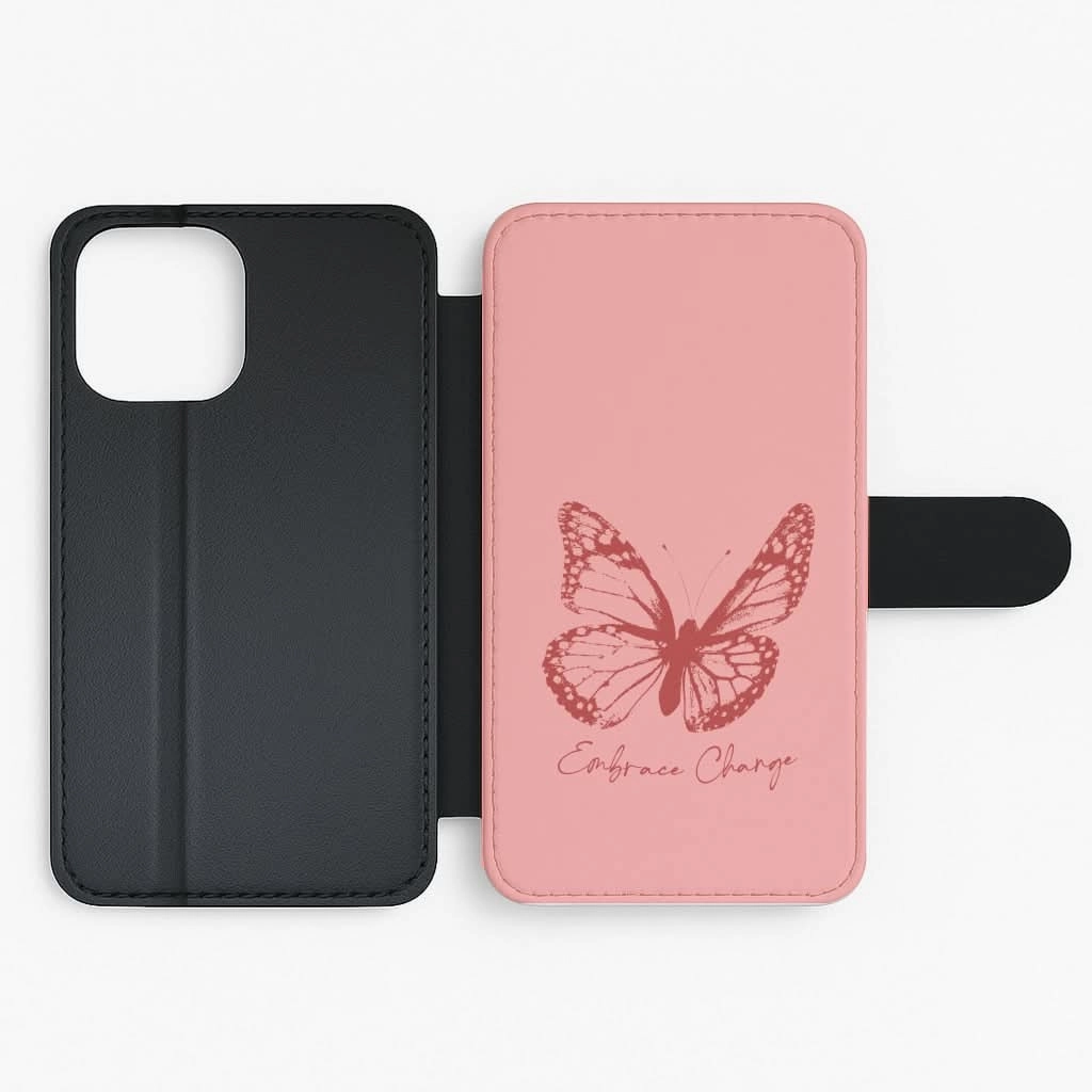 Embrace Change Butterfly Flip / Wallet Phone Case Stylish frame