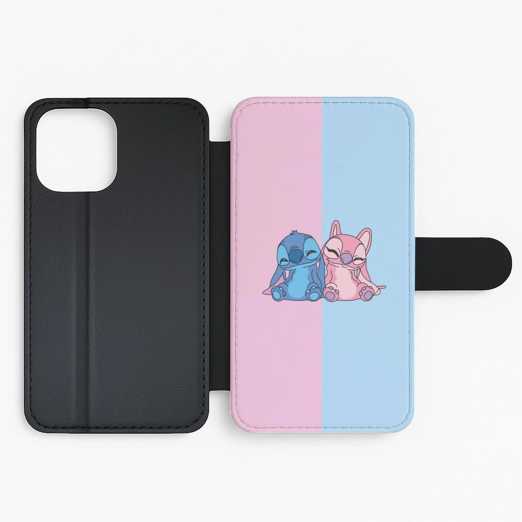 Compact Grip Minimal Feature Best Friends - Pink Alien Flip / Wallet Phone Case