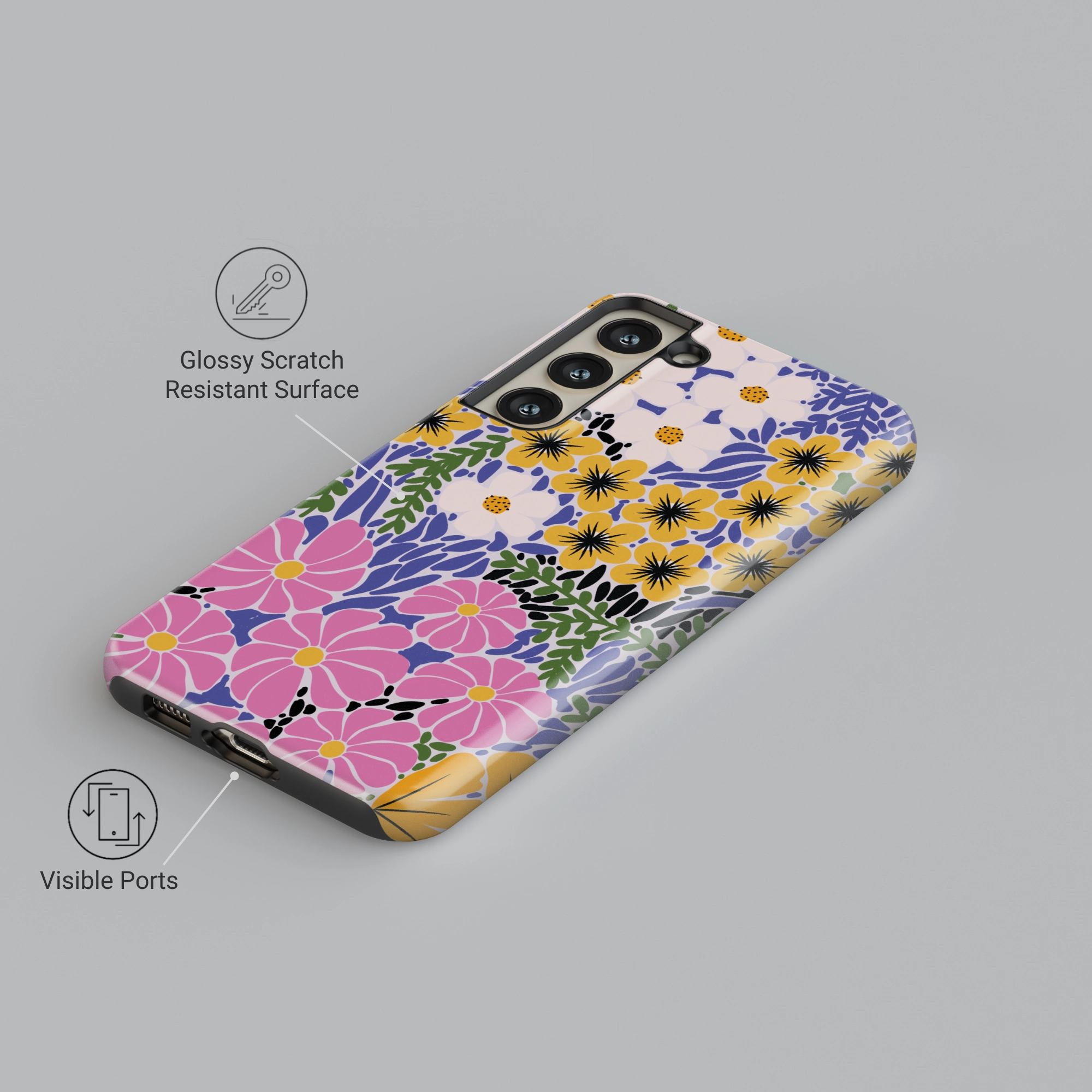 Minimal Surface Layer Scratch Block Botanical Joy