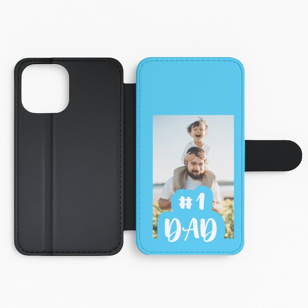 Unique Texture Hashtag 1 Dad - Personalised Father's Day Flip / Wallet Phone Case